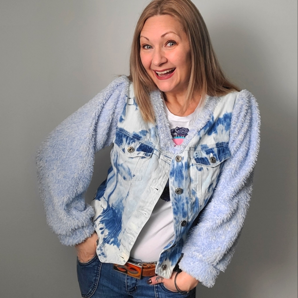 Refashioned Denim & Fleece Jacket (M/L)